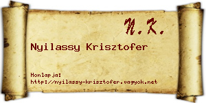 Nyilassy Krisztofer névjegykártya
